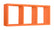 Etagère rectangulaire 3 compartiments muraux 70x30x15,5 cm en panneaux de fibres Tristan Orange
