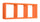 Etagère rectangulaire 3 compartiments muraux 70x30x15,5 cm en panneaux de fibres Tristan Orange