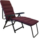 Sedia Sdraio Pieghevole da Giardino Reclinabile 6 Posizioni con Cuscino Bordeaux