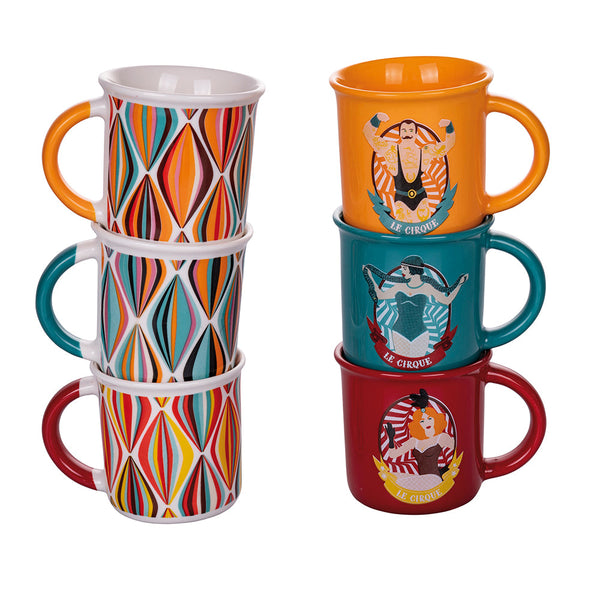 Set 6 Tazzine da Caffè Ø6,5x6,3 cm in Bone China VdE Tivoli 1996 Le cirque online