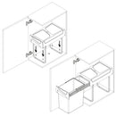 Pattumiera Differenziata per Mobile 20 Litri in Acciaio e Plastica Emuca Grigio antracite