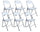 Lot de 6 Chaises Pliantes 45x45x45/80 cm en Acier et PVC Rembourré Blanc