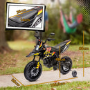 Moto Elettrica per Bambini da 37-96 Mesi con 12V Doppi Motori e Rotelle Rimovibili Capacità 30kg Giallo      