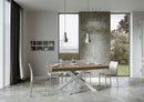 Tavolo Allungabile 160-420x90x77 cm Volantis Premium Quercia Natura Telaio Bianco 
