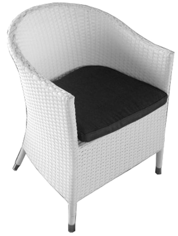 sconto Fauteuil de jardin en osier blanc avec coussin Vorghini Nancy