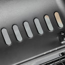 Barbecue a Gas GPL 2 Fuochi 2,8kW in Acciaio con Ruote e Mensole Nero