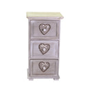 Cassettiera in Legno 3 Cassetti 29x22H55,2cm Demetra Cuore