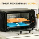 Fornetto Elettrico 10L 750W 36,5x26x22 cm Temperatura Regolabile e Timer Nero