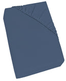 Lenzuolo Sotto con Angoli ed Elastico Tinta Unita Avio