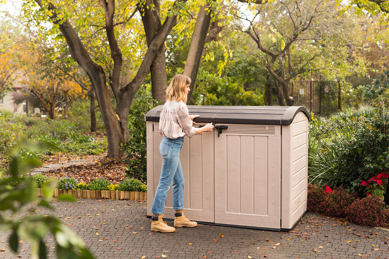 Armadio Porta Attrezzi da Giardino 177x134x113 cm in Resina Keter Store It Out Ultra Beige