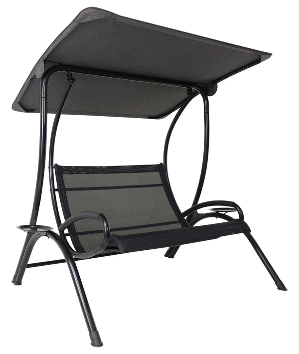 Balançoire de jardin 2 places en fer gris foncé Taddei Sirio online