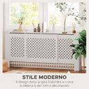 Copritermosifoni a Griglia Incrociata 136-200x21,5x91,7 cm con Lunghezza Regolabile in MDF Bianco      