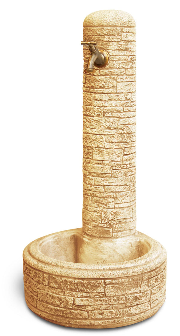 Fontaine de jardin sans robinet en ciment granulé de marbre Brumano Nocciola prezzo