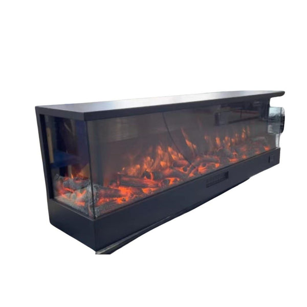 prezzo Camino Elettrico da Incasso Trifacciale 108x35x50 cm 750-1500w Sined Merano Nero