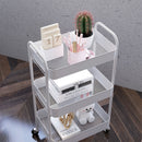 Carrello da Cucina a 3 Livelli con Maniglie e 4 Rotelle 45x30,6x79 cm in Acciaio Bianco