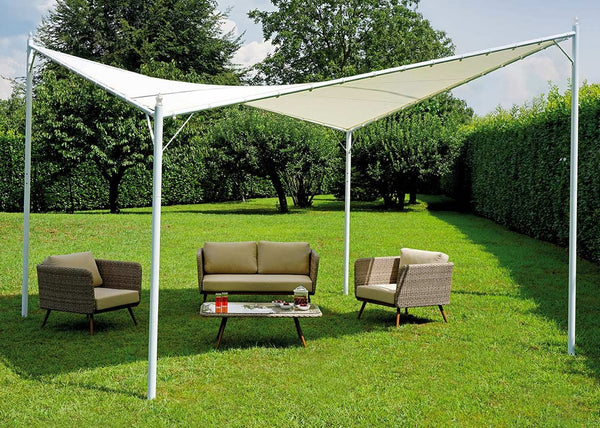 online Fer Jardin Voile Tonnelle 4x4m Vorghini Papillon Blanc