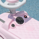 Macchina Cavalcabile per Bambini 18-36 Mesi 53x25x35 cm a Spinta Manuale con Clacson e Volante Funzionante in PP Rosa      