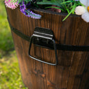 Set 3 Vasi da Giardino per Piante e Fiori in Legno Carbonizzato