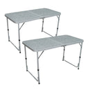 Set 2 Tavoli Rettangolari Pieghevoli da Catering 120x60x74 cm Vorghini
