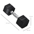 Set di 2 Manubri Esagonali da 4 kg con Presa Antiscivolo e Rivestimento in Gomma Nero   