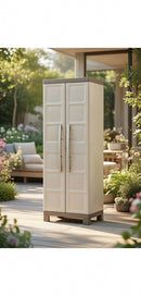 Armadio Portascope da Esterno 4 Ripiani 65x45x182H cm in Plastica Keter Excellence Beige/Tortora