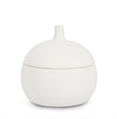 Candela con Coperchio Ø14x14 cm in Ceramina Canister Bianco