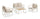 Set 4 Pezzi Salotto da Giardino con Divano 2 Poltrone e Tavolino in Alluminio e Polywood Leandro Bianco e Beige