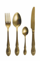 Servizio Set di Posate 24 Pezzi in Acciaio Satinato Oro, Villa d'Este Home Tivoli Wonderland