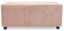 Panca in Velluto 100x48x44 cm Soriani Rosa Cipria