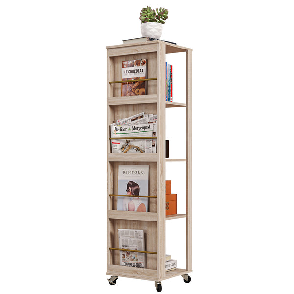 online Libreria 4 Ripiani 40x40x150 cm con Rotelle in Legno Quercia