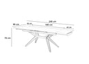 Tavolo Allungabile 160/240x90x76 cm in Ceramica Match 3  Nero Opaco