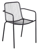 Set 4 Sedie da Giardino 54x55x78 cm in Ferro Battuto Grigio Scuro