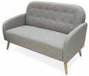 Divano 2 Posti 137x75x89 cm in Tessuto Soriani Grigio Chiaro
