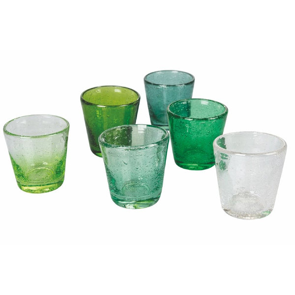 sconto Set de 6 Coupes à Liqueur Cancun Verdure en Verre Villa d'Este Home Tivoli Green