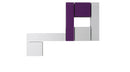 Parete Attrezzata Mobili Salotto 6 Mobili Sospesi 255x31x190cm TFT  Boost Bianco e Viola