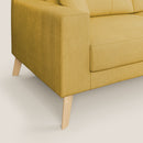 Divano 3 Posti 206x95x91 cm in Tessuto Giallo
