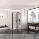 Box Doccia Angolare 80x130 cm 1 Anta Scorrevole in Cristallo Trasparente 6mm H195 Bonussi Eliane