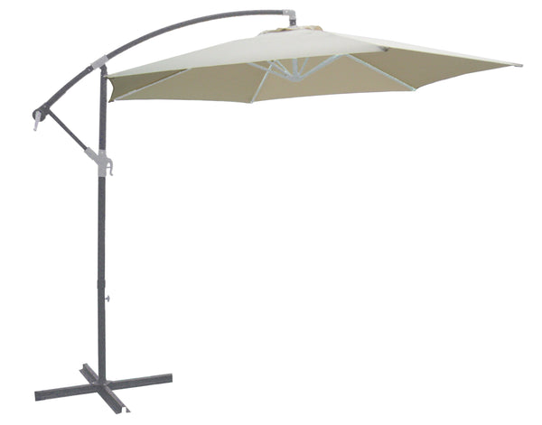 Ombrellone Decentrato da Giardino Ø3x2,5m Palo in Acciaio Copertura Ecrù sconto