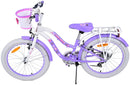 Bicicletta per Bambine 20" Freni Vbrake con Cestino e Portapacchi Viola e Bianco
