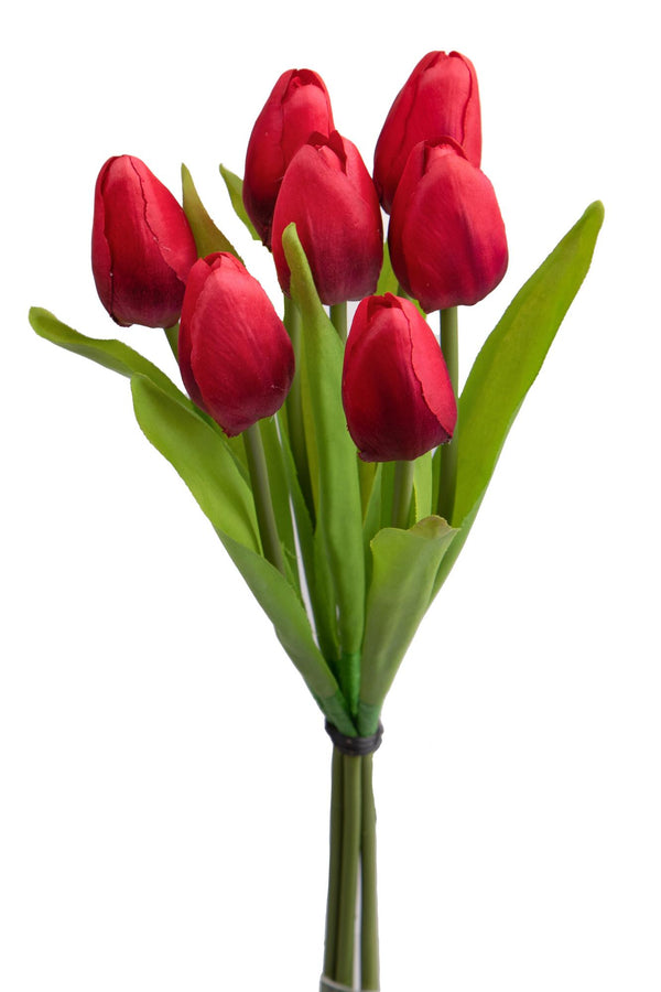 Lot de 3 bouquets de 7 tulipes artificielles, hauteur 37 cm, rouge online