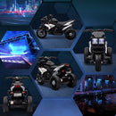 Moto Elettrica per Bambini 3-5 Anni 86x42x52 cm con 3 Ruote Luci e Suoni Batteria 6V Nero      