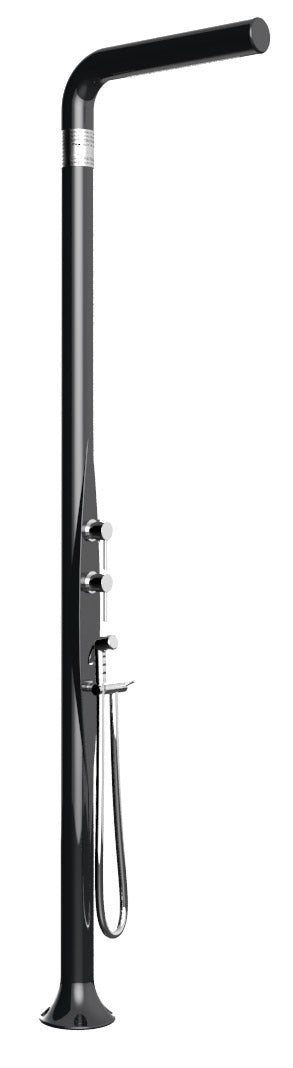 acquista Mitigeur de douche de jardin extérieur inverseur et douchette mobile Arkema Funny Yang Top Line Perla Nera