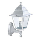 Applique Piccola in Alto da Esterno  in Alluminio Sovil Bianco e Argento