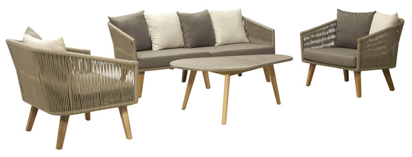 Salon de jardin en aluminium Canapé 2 fauteuils et table basse Vorghini La Spezia acquista