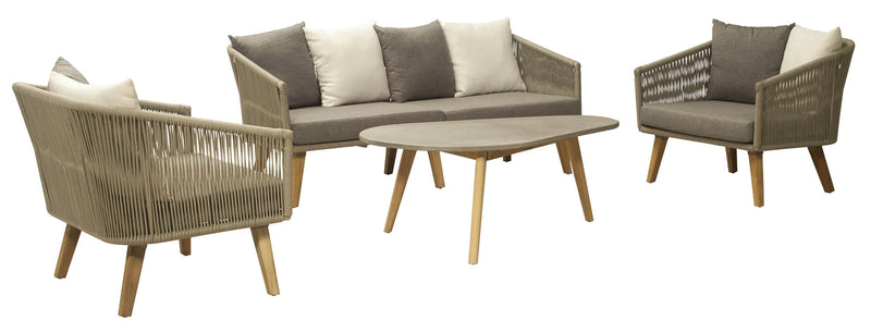 Set Salotto da Giardino in Alluminio Divano 2 Poltrone e Tavolino Vorghini La Spezia