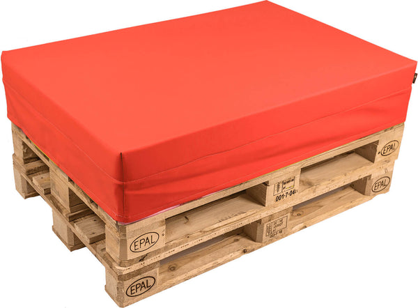 prezzo Coussin pour Palette 120x80 cm en Simili Cuir Pomodone Rouge