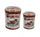 Set 2 Pouf Conteneur Rond en MDF Moto Gris Clair