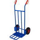 Carrello Portapacchi con Doppia Sponda a Ribalta e Ruote in Acciaio Verniciato Blu      