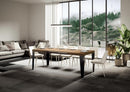  Tavolo Allungabile 120-224x90x77 cm Flame Quercia Natura Telaio Antracite