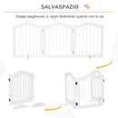 Cancelletto di Sicurezza Pieghevole per Animali Domestici 154,5x29,5x61 cm in Legno e MDF Bianco